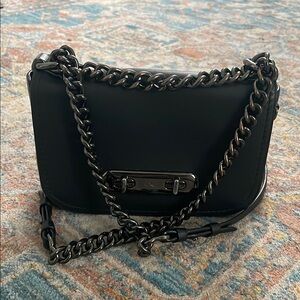 Coach Leather Black Chain Strap Crossbody bag